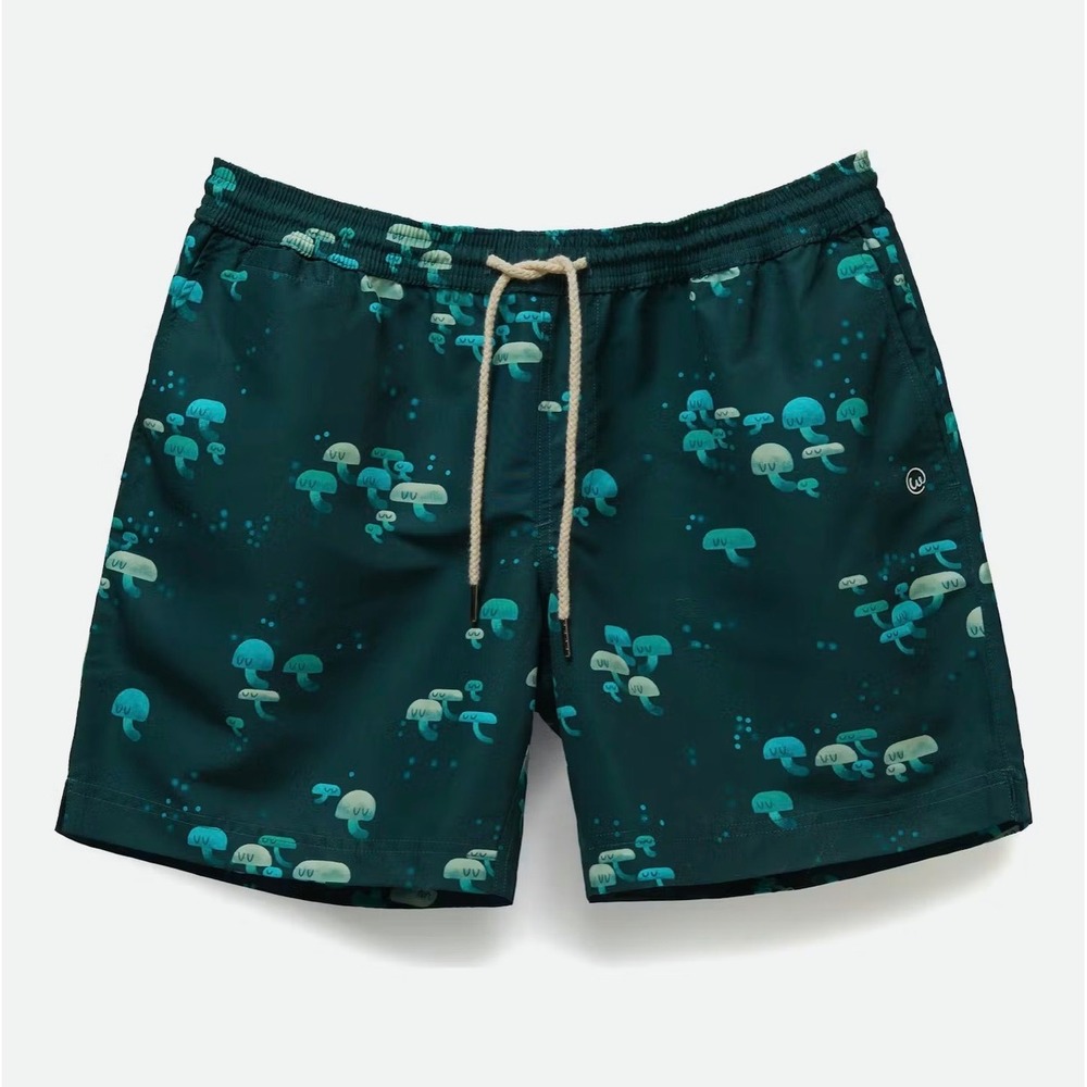Weekends At Mushroom Print  Swim Trunks Large